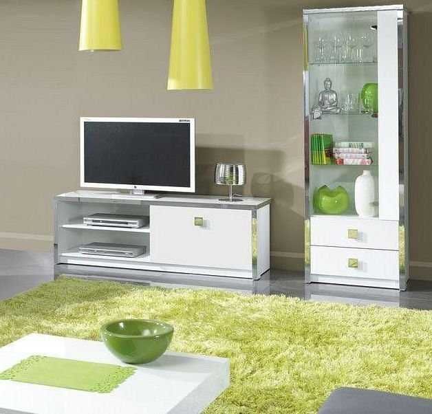 Witryna+szafka pod telewizor biały połysk Nowe