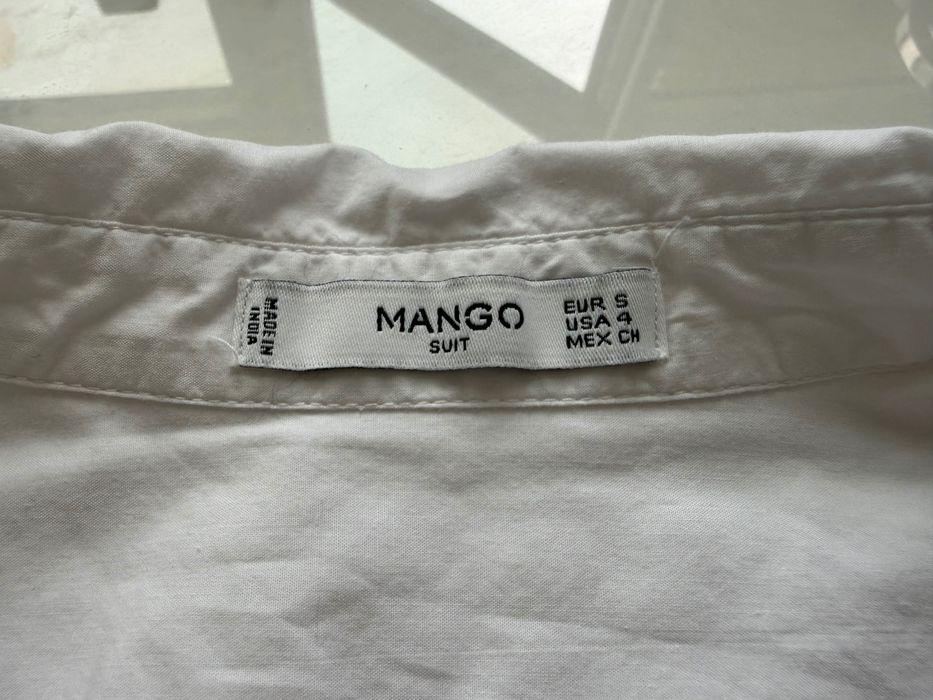 Mango рубашка коттон с вышивкой и перламутровыми пуговицами р S