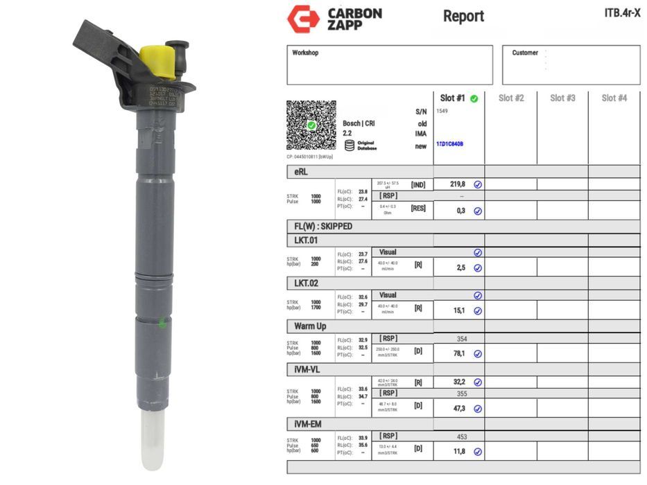 Regenerowany wtryskiwacz 0445.117.022 Bosch Audi Porsche VW 2.0