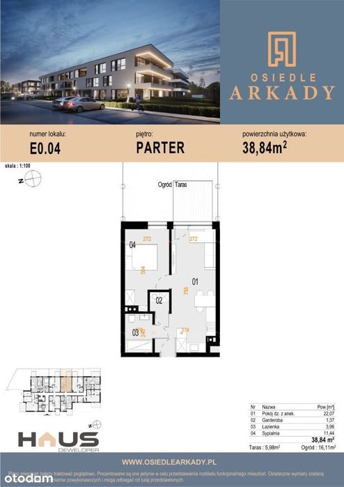 Świetny układ! 2pokojowe z ogrodem