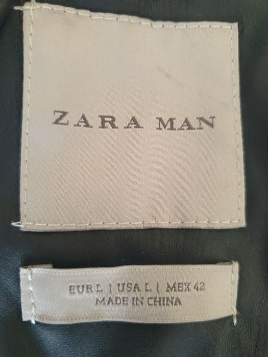 Kurtka skórzana Zara Man Pikowana rozmiar L
