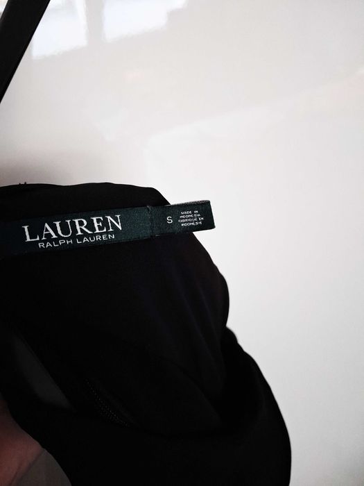 Ralph Lauren czarna bluzka z falbankami, odkryte ramiona, S 36