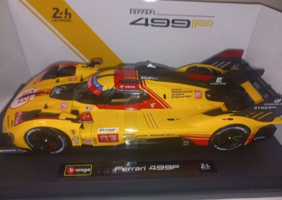Bburago Ferrari 499P Robert Kubica, 24h Le Mans, skala 1:18
