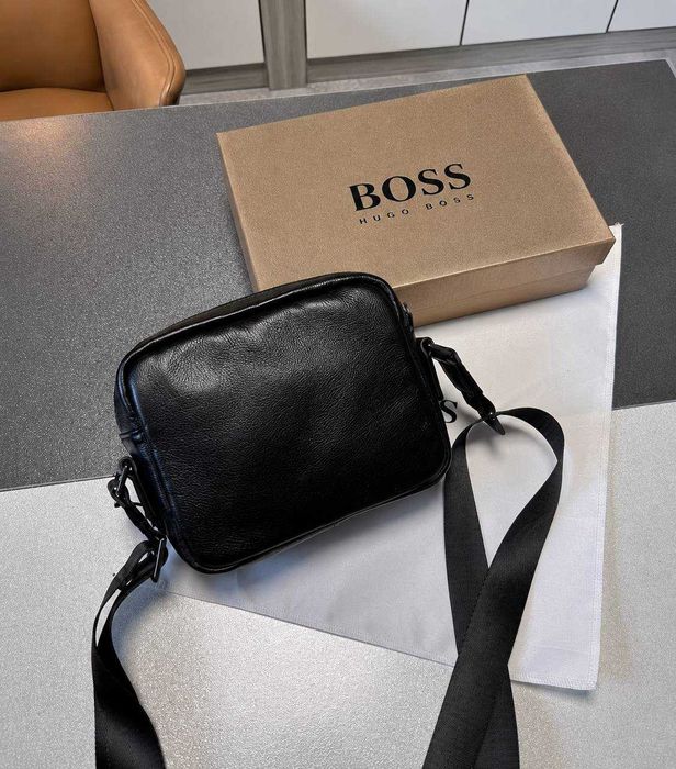 Чоловіча шкіряна сумка BOSS Hugo Boss через плече | Нова | Premium якість