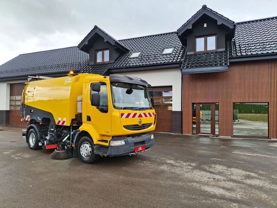 Renault Midlum 270 DXI Zamiatarka Schmidt Dodatkowy Silnik W Zabudowie Szczotki L/R 2013 Rok EUnited PM10 Pojazd Specjalny  Klimatyzacja 2013 rok Sprzątanie Ulic Zamiatanie