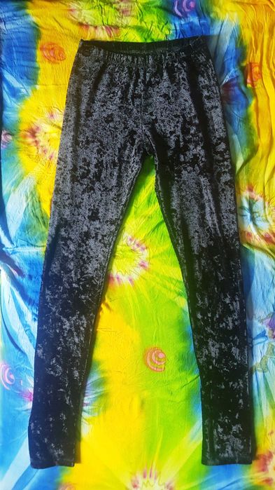 Legginsy czarne welur H&M S