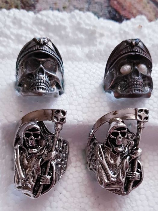 Чоловічий вінтажний готичний  кільце з черепом