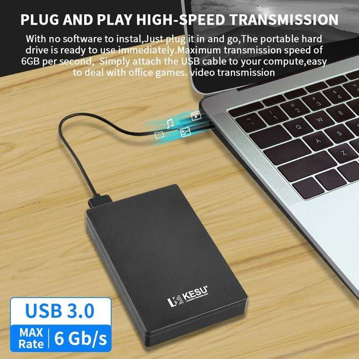 HDD 2,5-дюймовый портативный внешний жесткий диск 500 ГБ USB3.0