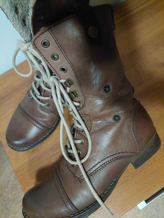 Kozaki damskie skóra