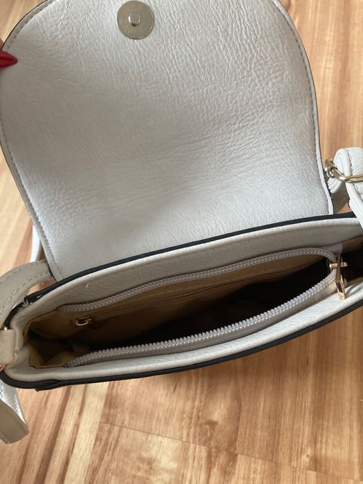 Szaro-beżowa elegancka torebka na ramię
