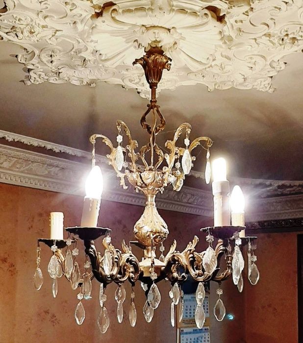 Винтажная бронза. 2-х ярусная люстра ручной работы.