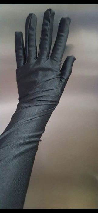 Nowe czarne  długie rękawiczki retro Halloween Sylwester Studniówka