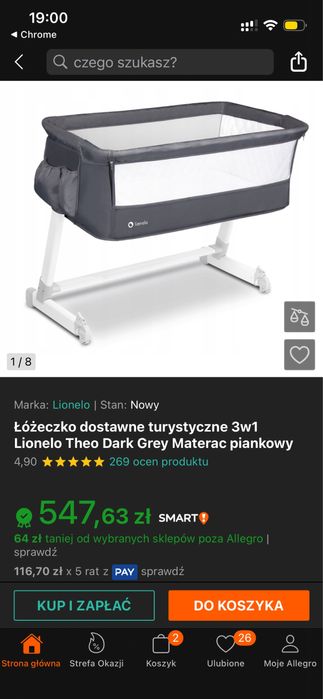 łóżeczko dostawne 2w1 Lionelo Theo