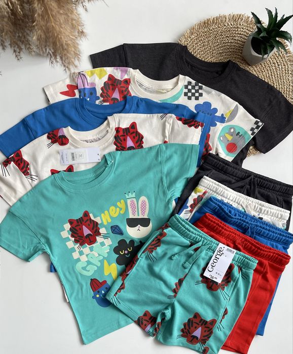 Літні костюми, набори, футболка і шорти, піжами Next, George, H&M