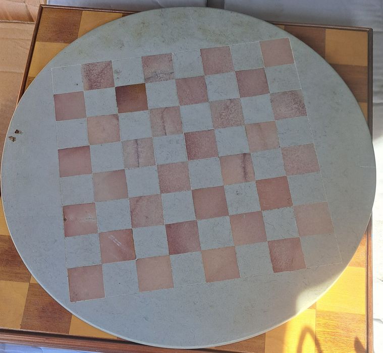 Tabuleiro Damas / Xadrez em pedra mármore