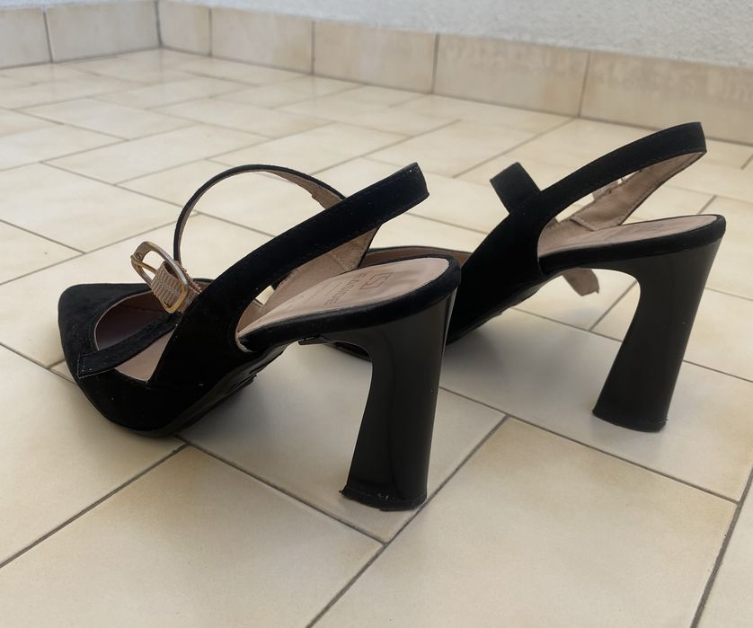 Sapatos preto camurça senhora