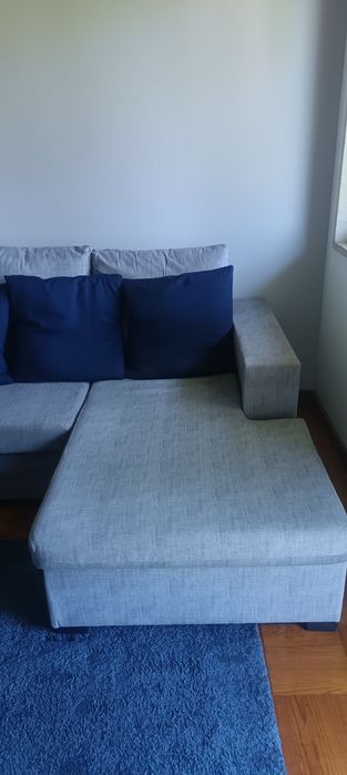 Sofá 3 lugares com chaise longue + Almofadas