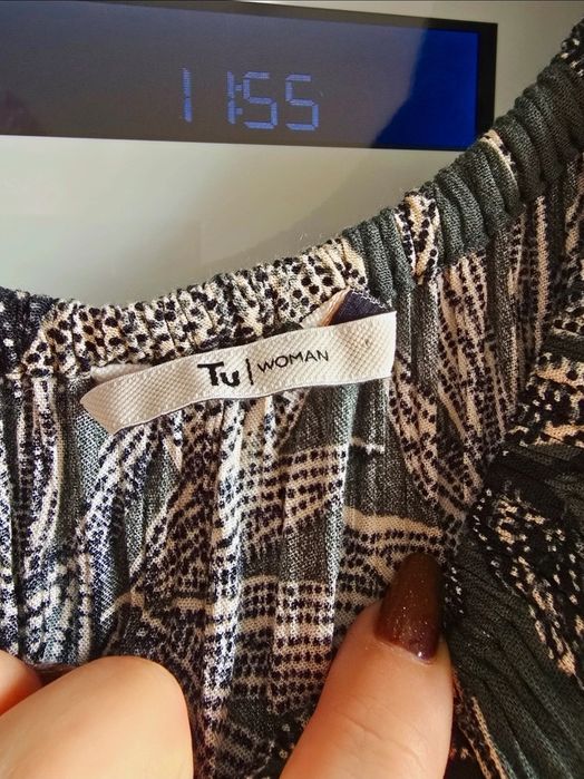 Kombinezon plussize r.50 wiskoza w palmy maxi khaki