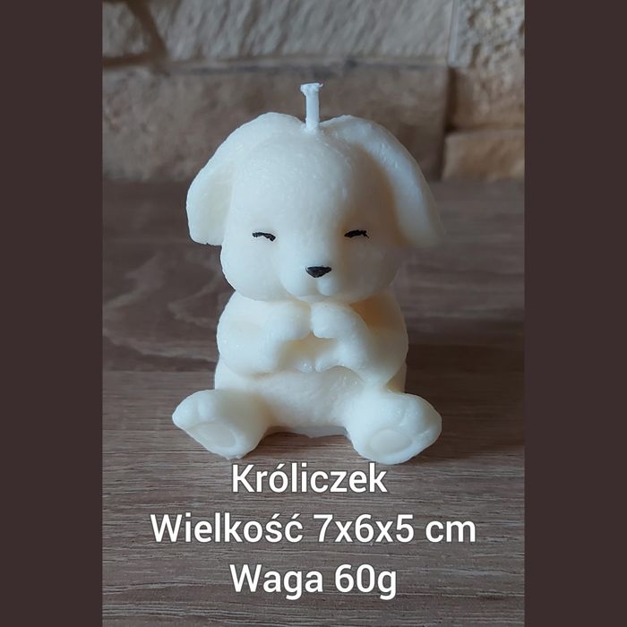 Świeca sojowa króliczek wielkanocny. Rękodzieło