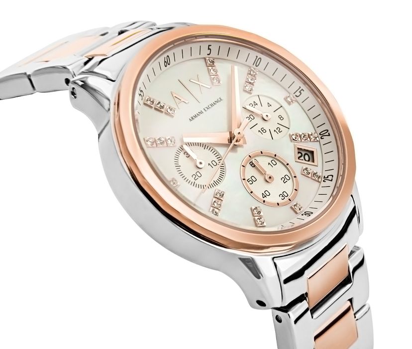 zegarek damski armani exchange banks chronograph ax4331 + box