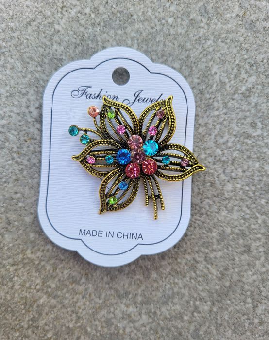 Broszka kwiatek kolorowy