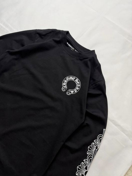 Хром хартс лонгслів Chrome Hearts Horseshoe Floral Thermal чорний лонгслив кофта футболка