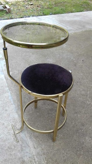 Retro krzeslo-stolik kawowy z lat 70 tych