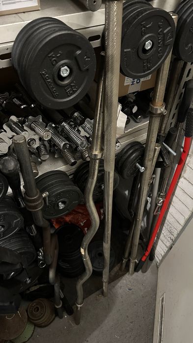 150kg obciążenie żeliwne hantle gryf łamany prosty siłownia