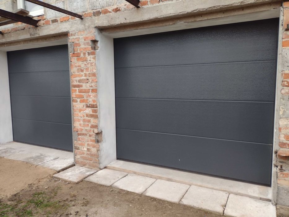 Brama garażowa segmentowa 2750x2125 brąz, biały, antracyt