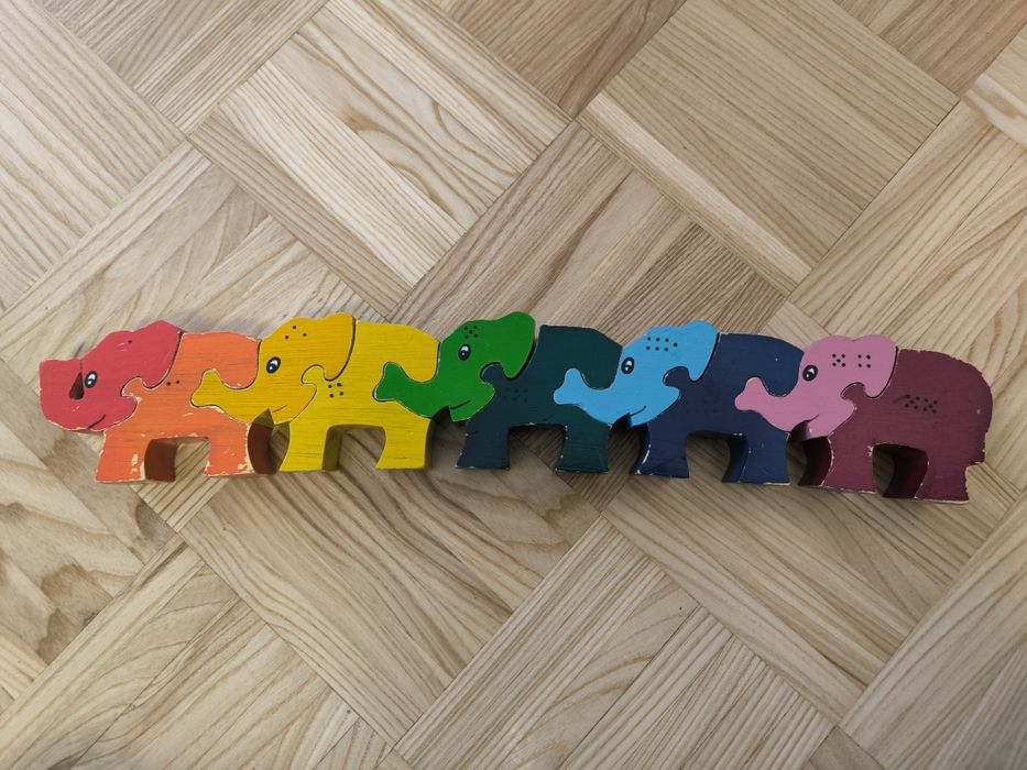 Zabawka edukacyjna do nauki liczenia słonie vintage vintydz