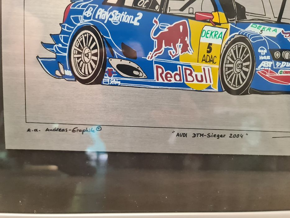 Quadro Audi A4 DTM 2004 Assinado pelo Artista – Ilustração Red Bull "Andreas-Graphik"