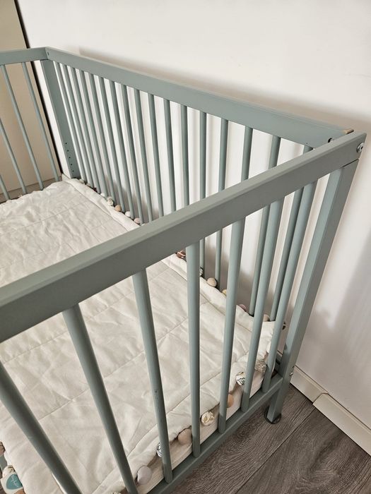Łóżeczko dziecięce Mokee MC-Mini drewno materacyk regulowane 120x60