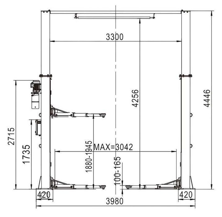 Podnośnik dwukolumnowy samochodowy łączony górą do busów 6T automat