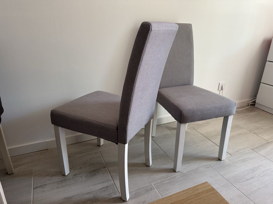 Conjunto de 2 Cadeiras de Sala / Jantar – Cinzento e Branco