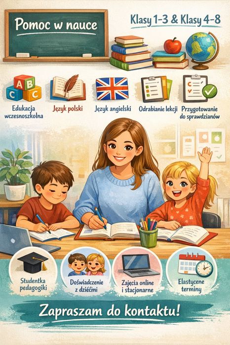 Korepetycje i wsparcie edukacyjne dla dzieci – klasy 1–3 oraz 4–8