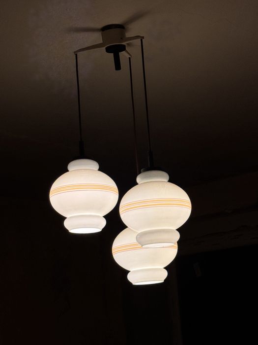 Żyrandol kaskadowy PRL lata 70- lampa wisząca