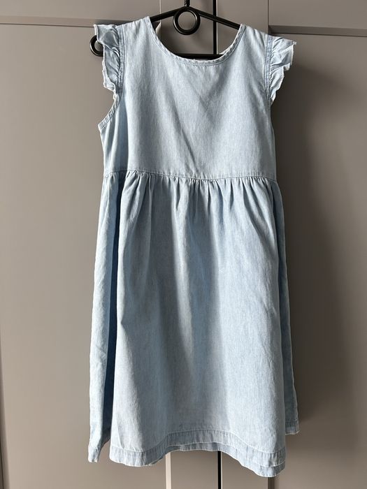 Sukienka dzinsowa 152 cienki jeans piekna