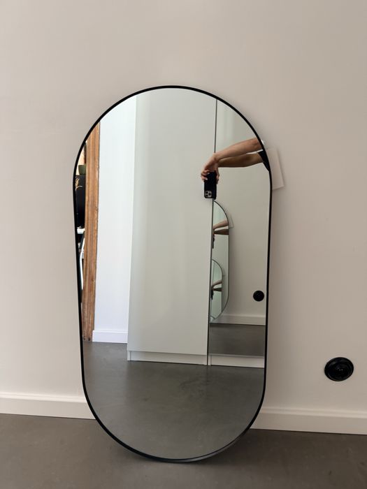 Ikea Lindbyn lustro czarne nowe owalne