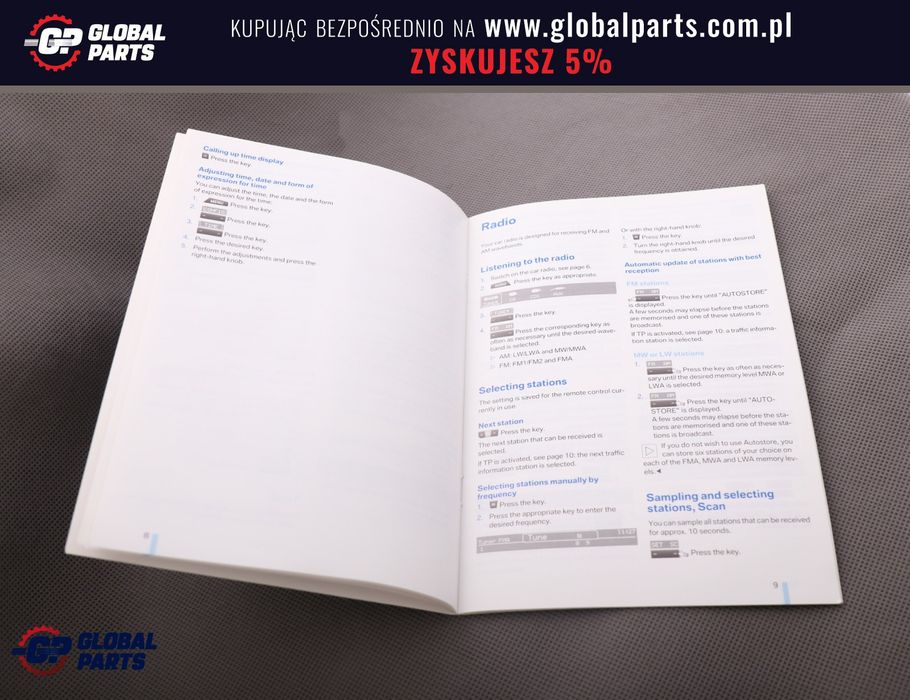 BMW E87 E90 E91 Książka Instrukcja Obsługi Radio CD MD