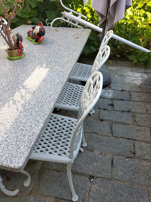 Conjunto de 6 Cadeiras de Jardim em Alumínio Fundido