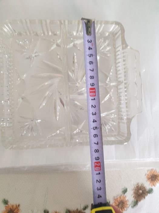 Kryształowa patera na przekąski. Kolekcja PRL.