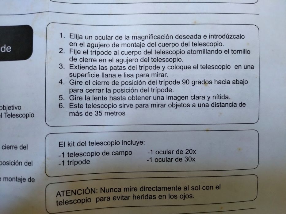 Telescópio de campo com tripé