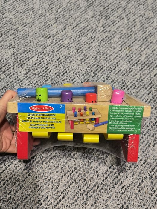 Melissa & Doug Drewniana Montessori wbijanka tłuczek zbijak wbijak
