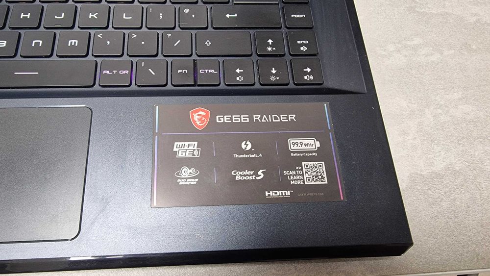 Ноутбук Msi Raider GE 66 rtx 3070, intel i7 11800h