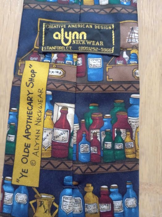 Alynn krawat 100% jedwab apteka lekarstwa farmaceuta
