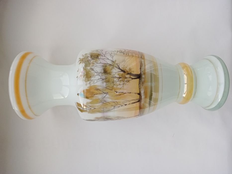 Подарок  на 60 летний юбилей стекляная ваза  ручной работы