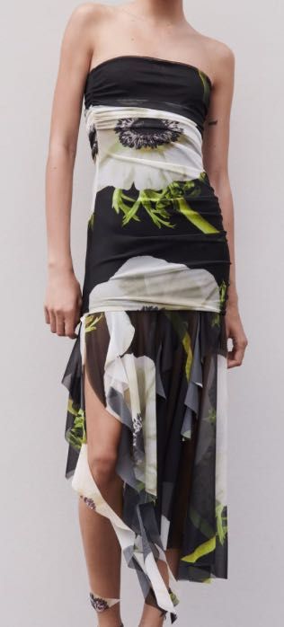 Zara asymetryczna sukienka w kwiaty NOWA rozmiar S