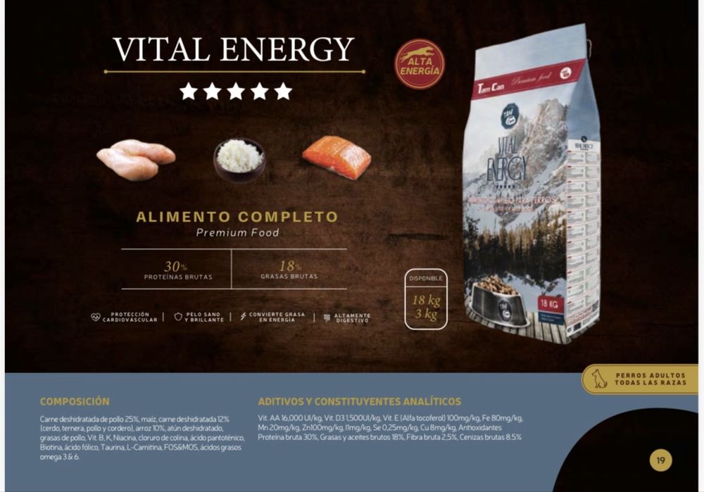 Racão Cão Tam Can Vital Energy 18kg