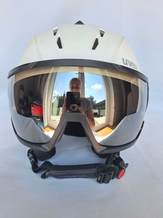 Kask narciarski Uvex Instinct Visor White Black Mat M 56-58cm