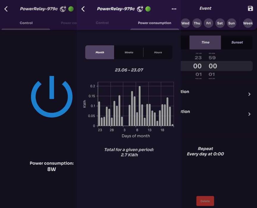 Power Switch Przekaźnik z pomiarem mocy WiFi 230v WiseWave